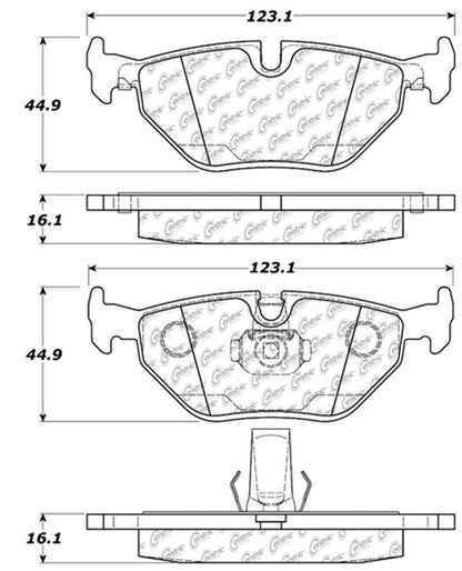 Centric Parts Disc Brake Pad Set Ceramic with Shims for 2000-2003 BMW 525i 528i 530i 540i 103.06921