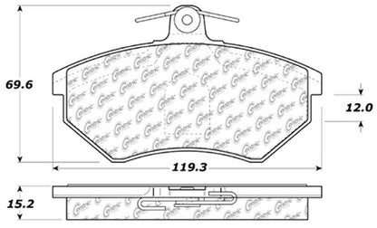 Centric Parts Disc Brake Pad Set C-Tek Ceramic with Shims for 1984-2009 Audi, Seat, Volkswagen