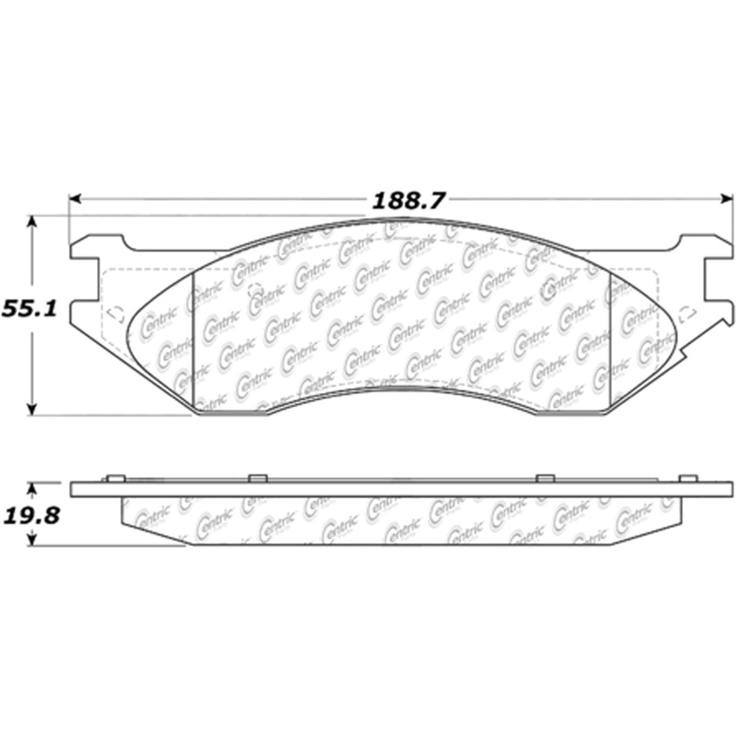 Centric Parts Disc Brake Pad Set Ceramic with Shims for Dodge Ram 1500 2006-2008, Ram 2500 2001-2008, Ram 3500 2001-2008, Ram 4000 2001-2005 103.07021