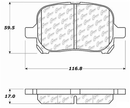 Centric Parts Disc Brake Pad Set C-Tek Ceramic with Shims for 2001-1997 Lexus ES300, 2001-1999 RX300, 2004-1998 Toyota Avalon, 2001-1997 Camry, 2003-1999 Solara