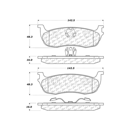 Centric Parts Disc Brake Pad Set Ceramic with Shims for 2002-1997 Ford Expedition, 2003-1999 F-150 103.07110