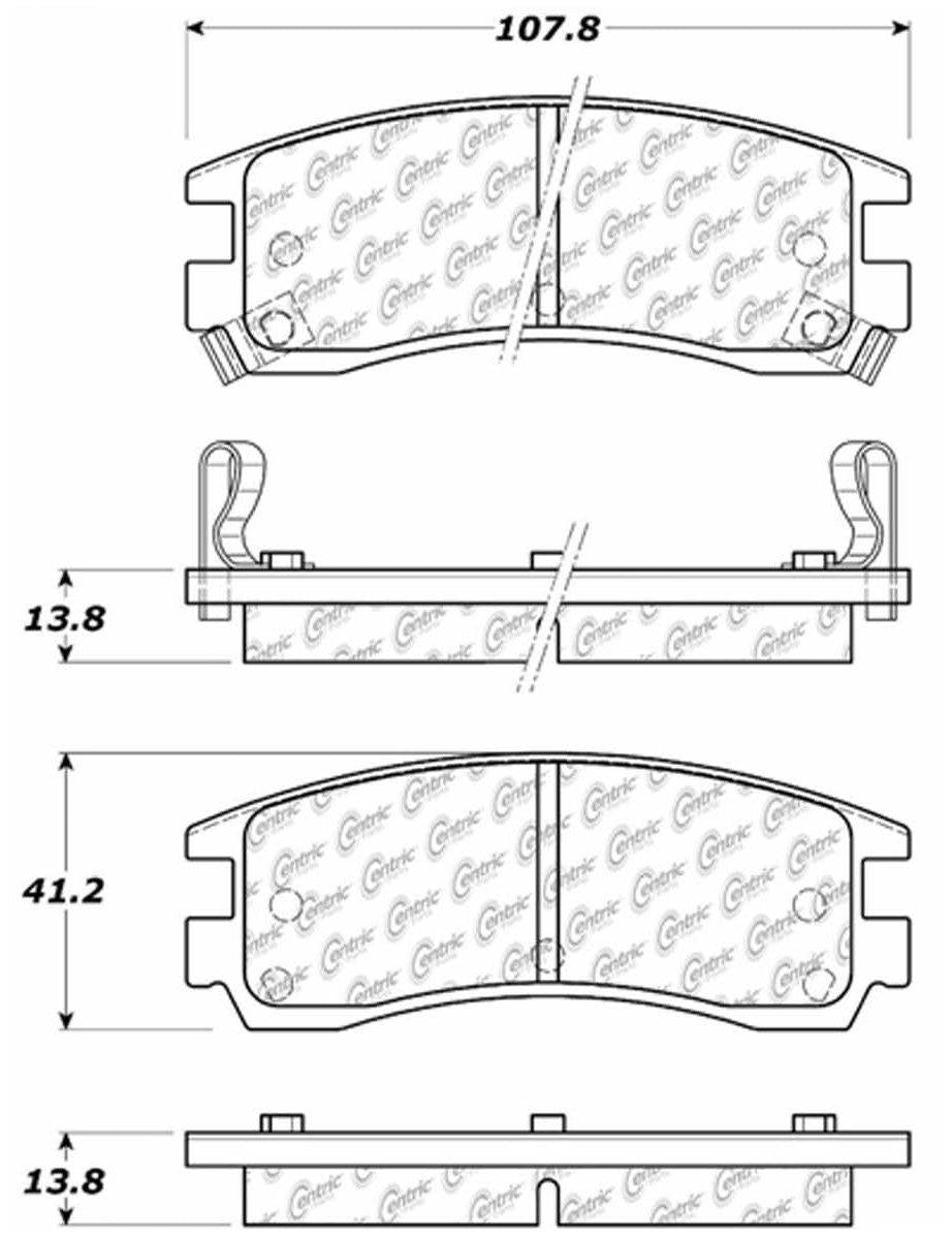 Centric Parts Disc Brake Pad Set Ceramic with Shims for 1993-2005 Buick LeSabre and Related Models 103.07140