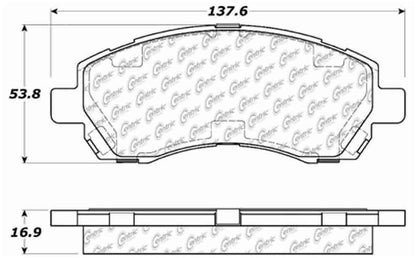 Centric Parts Disc Brake Pad Set C-Tek Ceramic with Shims for 1997-2001 Subaru Impreza Legacy 103.07220
