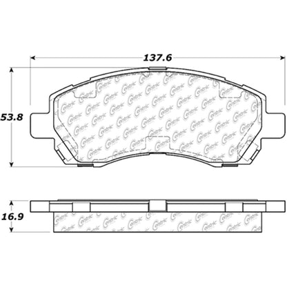Centric Parts Disc Brake Pad Set C-Tek Ceramic with Shims for 1997-2001 Subaru Impreza Legacy 103.07220