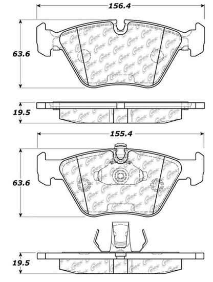 Centric Parts Disc Brake Pad Set Ceramic with Shims for 2000-2010 BMW 330i 525i 528i 103.07250