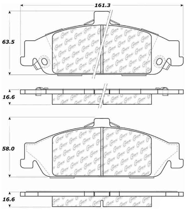 Centric Parts Disc Brake Pad Set C-Tek Ceramic with Shims for 2005-2004 Chevrolet Classic, 2003-1997 Malibu