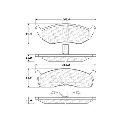 Centric Parts Disc Brake Pad Set Ceramic with Shims for 2004-1999 Chrysler 300M, Concorde, Intrepid, LHS, Dodge Intrepid 103.07300