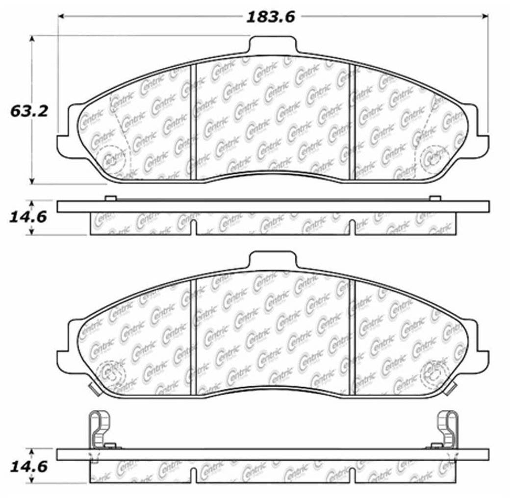 Centric Parts Disc Brake Pad Set Ceramic with Shims for 2004-2009 Cadillac XLR 103.07310