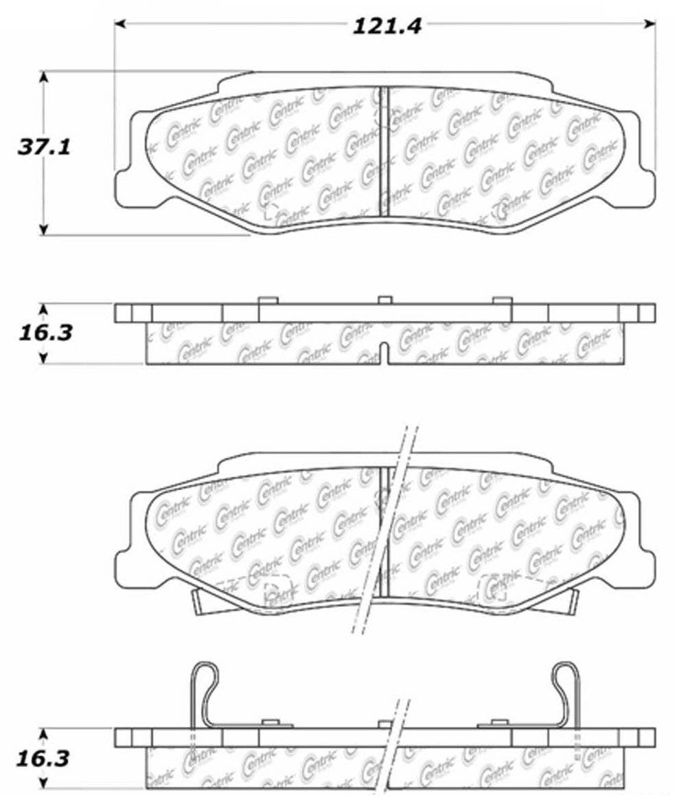Centric Parts Disc Brake Pad Set Ceramic with Shims for 2004-2009 Cadillac XLR 1997-2013 Chevrolet Corvette 103.07320
