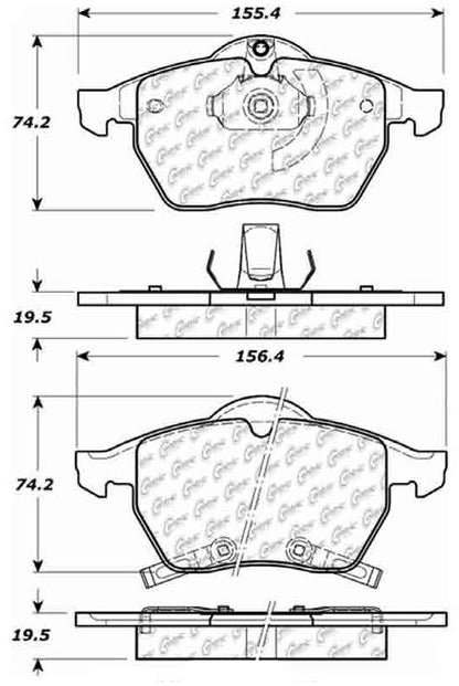 Centric Parts Disc Brake Pad Set Ceramic with Shims for Audi A4 1996-1999, Audi A4 Quattro 1996-1999, VW Passat 1998-1999, S3 2000 103.07360