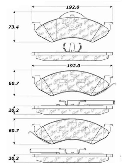 Centric Parts Disc Brake Pad Set Ceramic with Shims for 1998-1999 Dodge Dakota Durango 103.07460