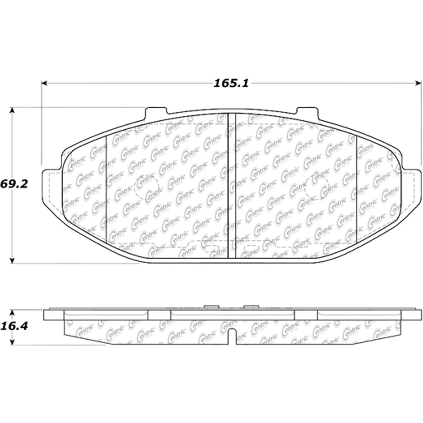 Centric Parts Disc Brake Pad Set C-Tek Ceramic with Shims for 1998-2002 Ford Crown Victoria Lincoln Town Car Mercury Grand Marquis 103.07480