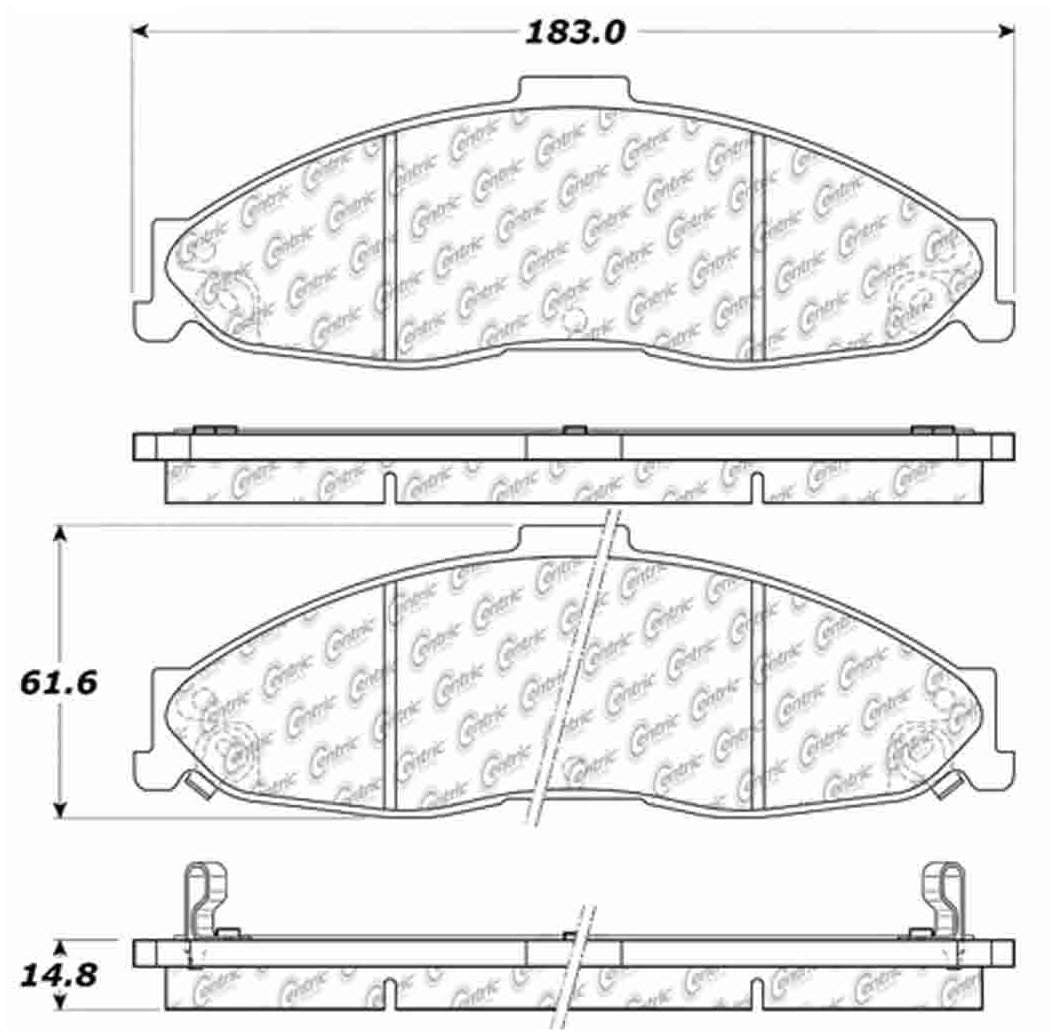 Centric Parts Disc Brake Pad Set Ceramic with Shims for 1998-2002 Chevrolet Camaro Pontiac Firebird 103.07490