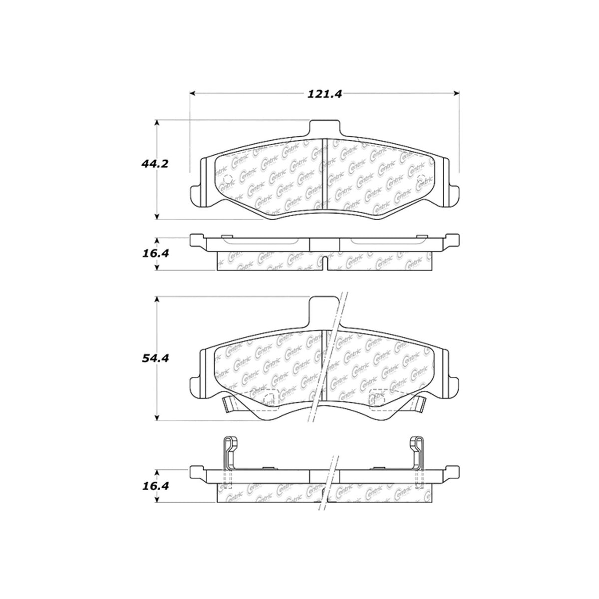 Centric Parts Disc Brake Pad Set C-Tek Ceramic with Shims for 1998-2002 Chevrolet Camaro Pontiac Firebird 103.07500