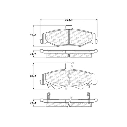 Centric Parts Disc Brake Pad Set C-Tek Ceramic with Shims for 1998-2002 Chevrolet Camaro Pontiac Firebird 103.07500