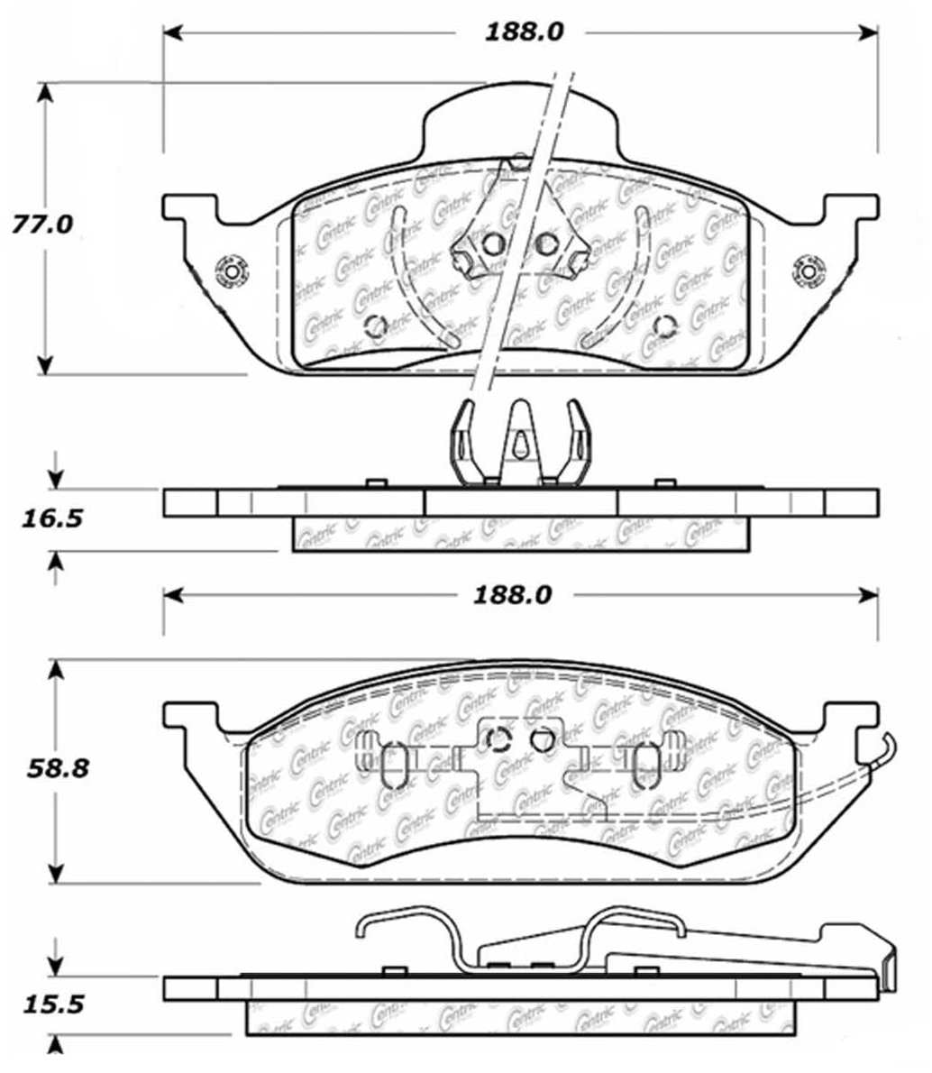 Centric Parts Disc Brake Pad Set Ceramic with Shims for 1998-2005 Mercedes-Benz ML320/ML350/ML430 103.07600