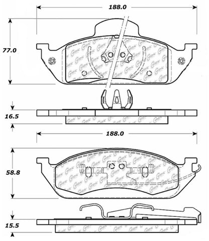 Centric Parts Disc Brake Pad Set Ceramic with Shims for 1998-2005 Mercedes-Benz ML320/ML350/ML430 103.07600