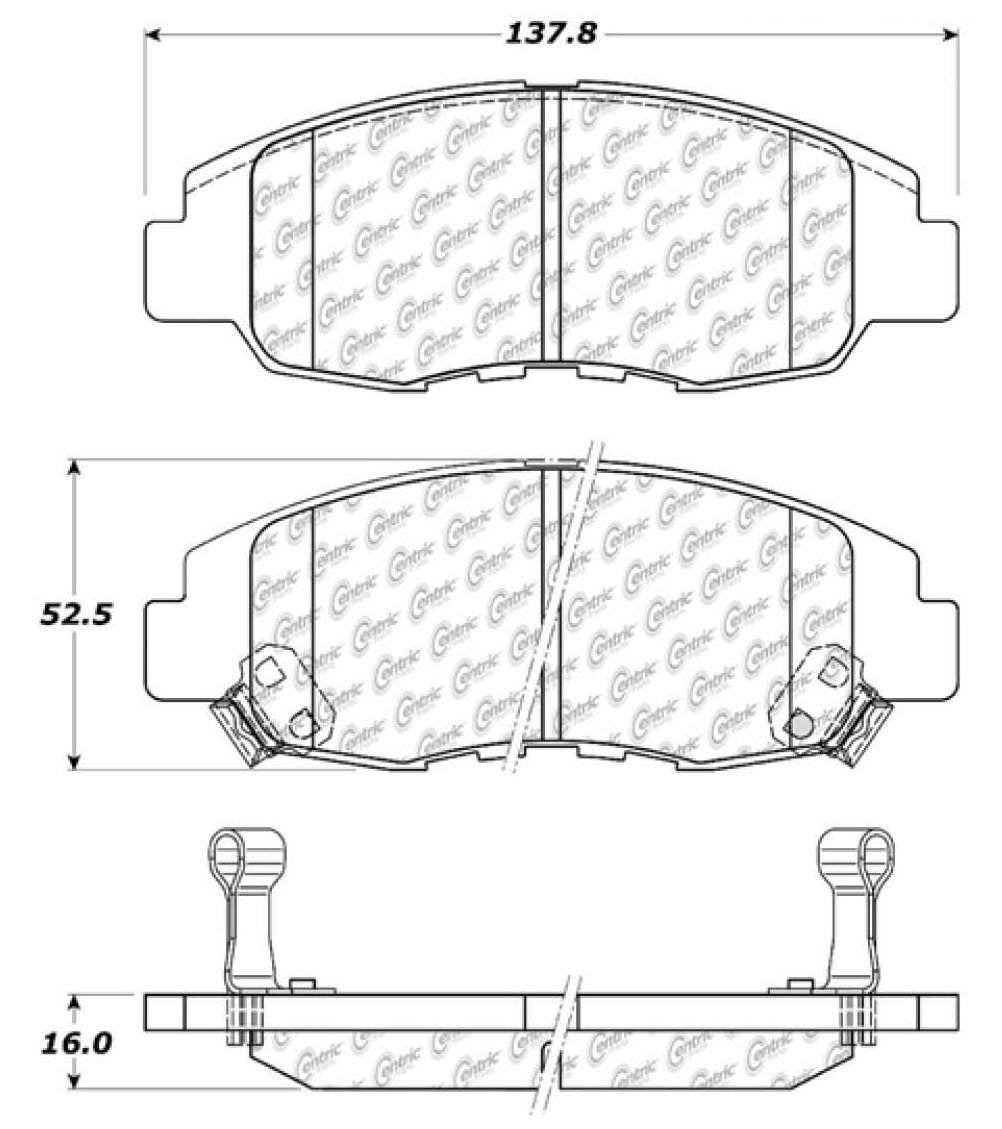 Centric Parts Disc Brake Pad Set Ceramic with Shims for Acura EL 2005-1997 Honda Accord 2002-1998 Civic 2011-1996 Insight 2014-2010 103.07640
