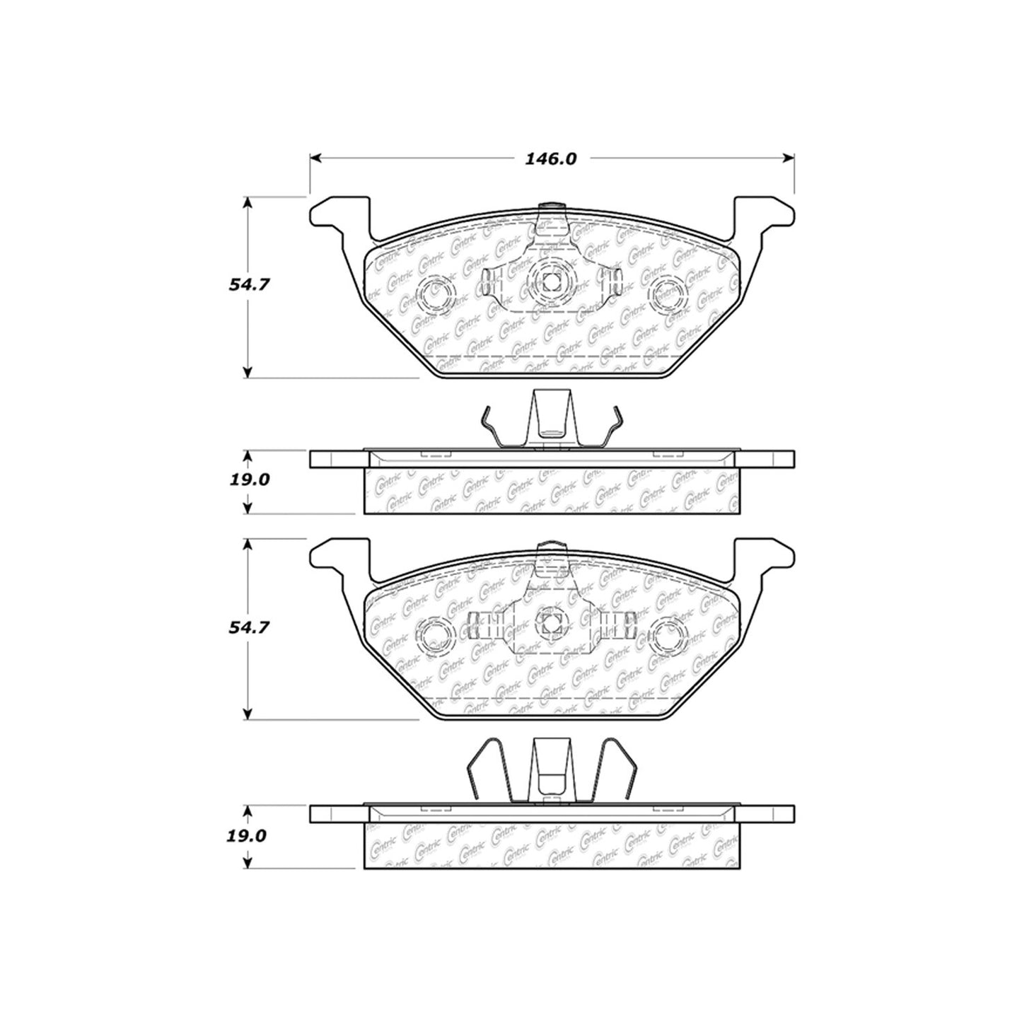 Centric Parts Disc Brake Pad Set Ceramic with Shims for Audi A1 2018-2011, A3 2004-1998