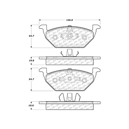 Centric Parts Disc Brake Pad Set Ceramic with Shims for Audi A1 2018-2011, A3 2004-1998