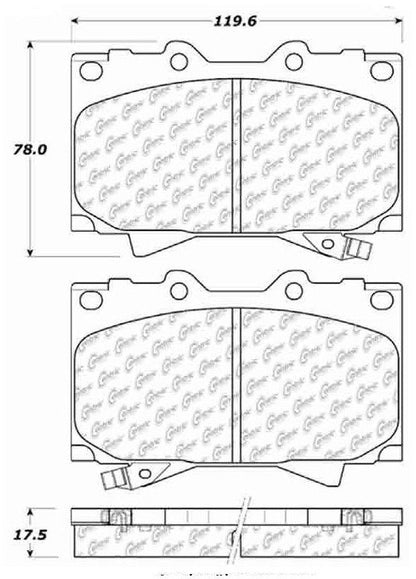Centric Parts Disc Brake Pad Set C-Tek Ceramic with Shims for 2007-1998 Lexus LX470 Toyota Land Cruiser 103.07720