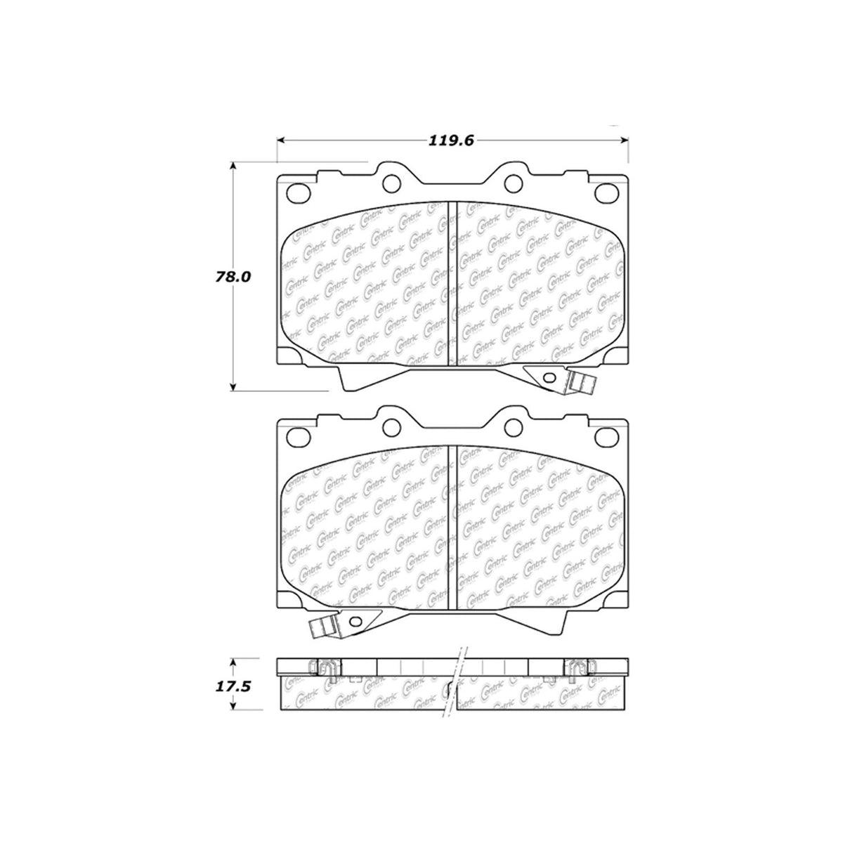 Centric Parts Disc Brake Pad Set C-Tek Ceramic with Shims for 2007-1998 Lexus LX470 Toyota Land Cruiser 103.07720