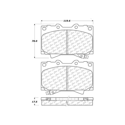 Centric Parts Disc Brake Pad Set C-Tek Ceramic with Shims for 2007-1998 Lexus LX470 Toyota Land Cruiser 103.07720