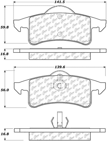 Centric Parts Disc Brake Pad Set C-Tek Ceramic with Shims for 1999-2004 Jeep Grand Cherokee 103.07910