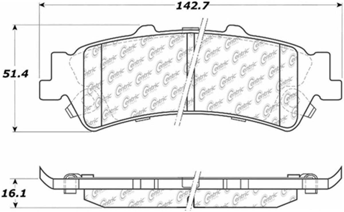 Centric Parts Disc Brake Pad Set Ceramic with Shims for 2000-2011 Cadillac DeVille, DTS, Chevrolet Astro