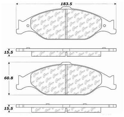 Centric Parts Disc Brake Pad Set Ceramic with Shims for 1999-2004 Ford Mustang 103.08040