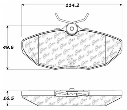 Centric Parts Disc Brake Pad Set Ceramic with Shims for 2000-2006 Dodge Viper Ford Thunderbird Jaguar S-Type XJ8 Lincoln LS