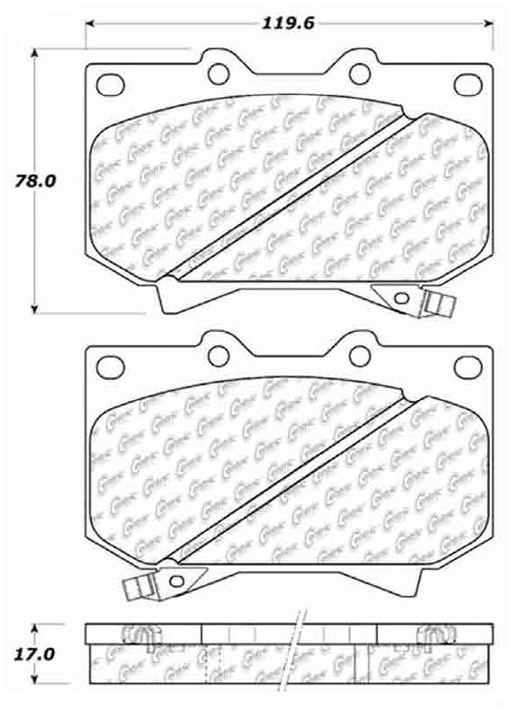 Centric Parts Disc Brake Pad Set C-Tek Ceramic with Shims for 2000-2002 Toyota Sequoia Tundra 103.08120