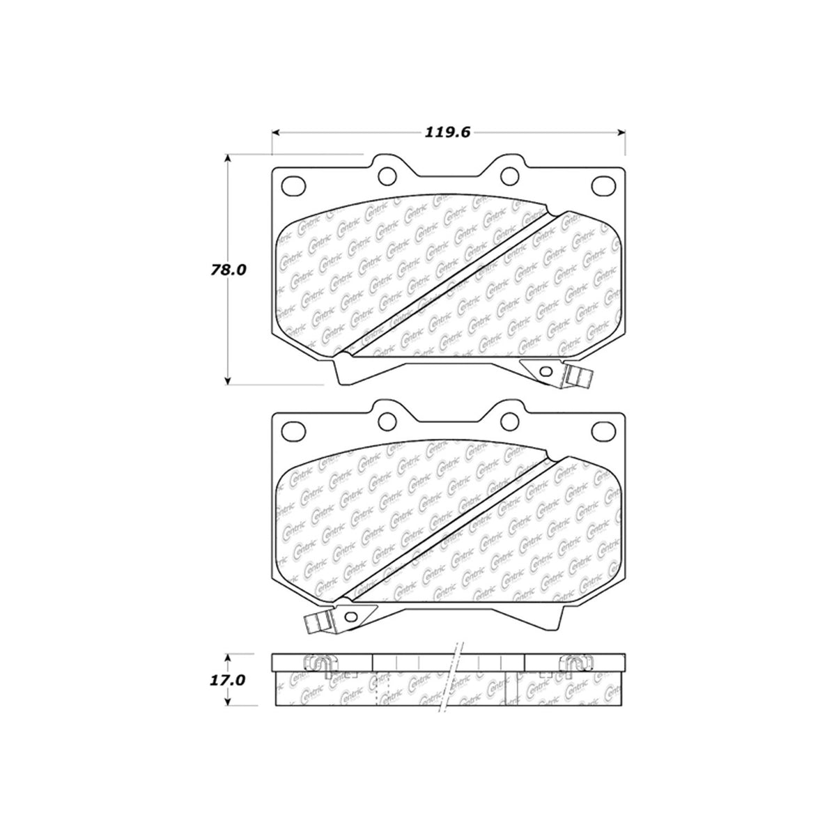 Centric Parts Disc Brake Pad Set C-Tek Ceramic with Shims for 2000-2002 Toyota Sequoia Tundra 103.08120