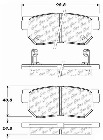 Centric Parts Disc Brake Pad Set C-Tek Ceramic with Shims for 2001-2010 Hyundai Kia 103.08130