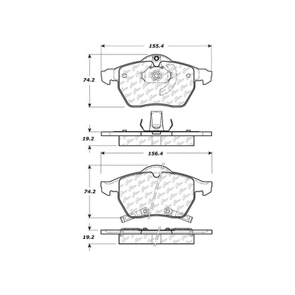 Centric Parts Disc Brake Pad Set C-Tek Ceramic with Shims for Saab 9-3, 9-5 and Saturn L100-L300