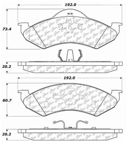 Centric Parts Disc Brake Pad Set Ceramic with Shims for 2000-2002 Dodge Dakota Durango 103.08200