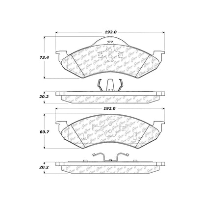 Centric Parts Disc Brake Pad Set Ceramic with Shims for 2000-2002 Dodge Dakota Durango 103.08200