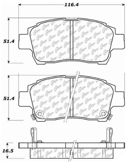 Centric Parts Disc Brake Pad Set C-Tek Ceramic with Shims for 2000-2015 Toyota Models 103.08220