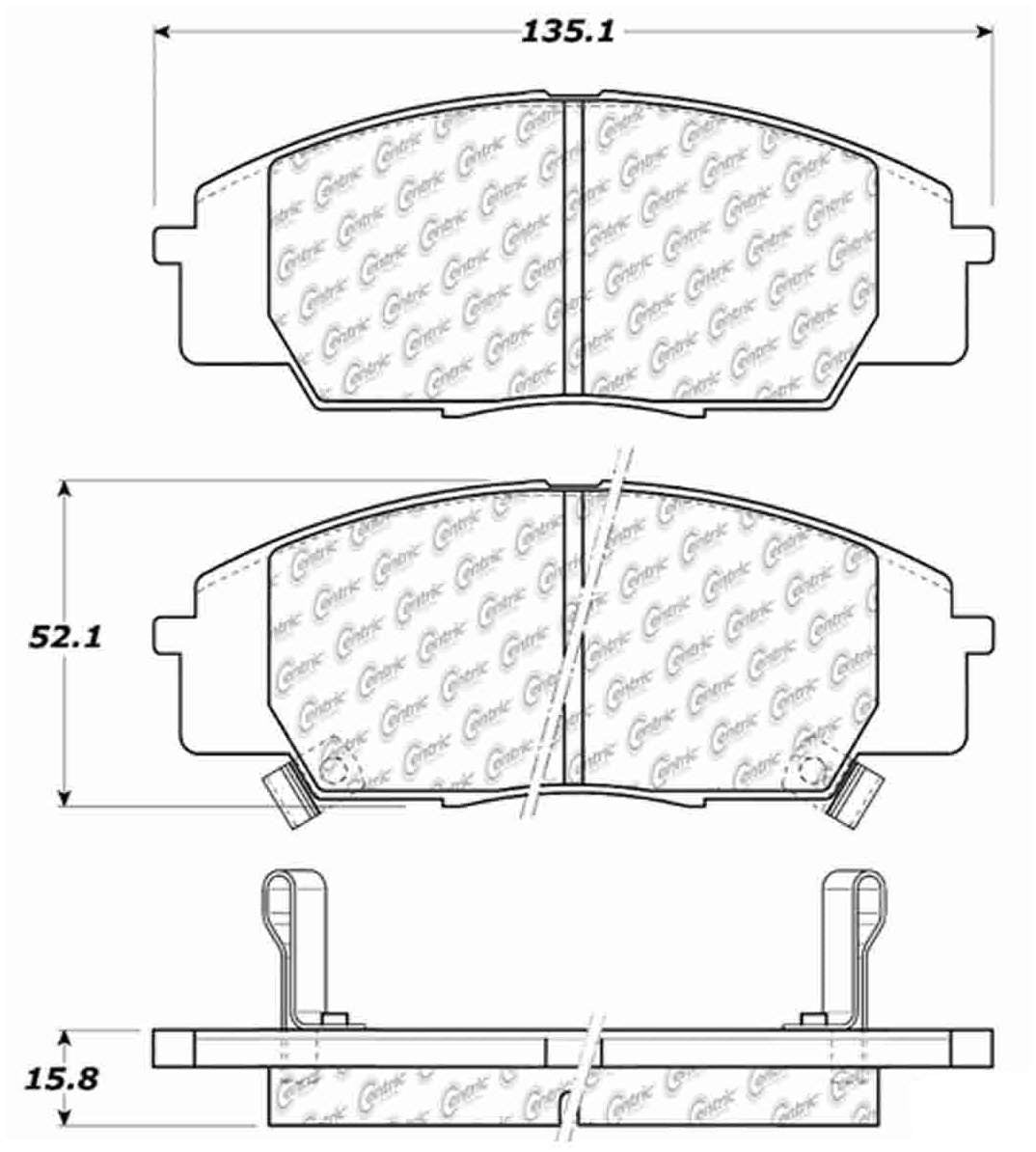 Centric Parts Disc Brake Pad Set with Ceramic Compound for 2007-2010 Acura CSX, 2002-2006 RSX, 2006-2011 Honda Civic, 2000-2009 S2000 103.08290