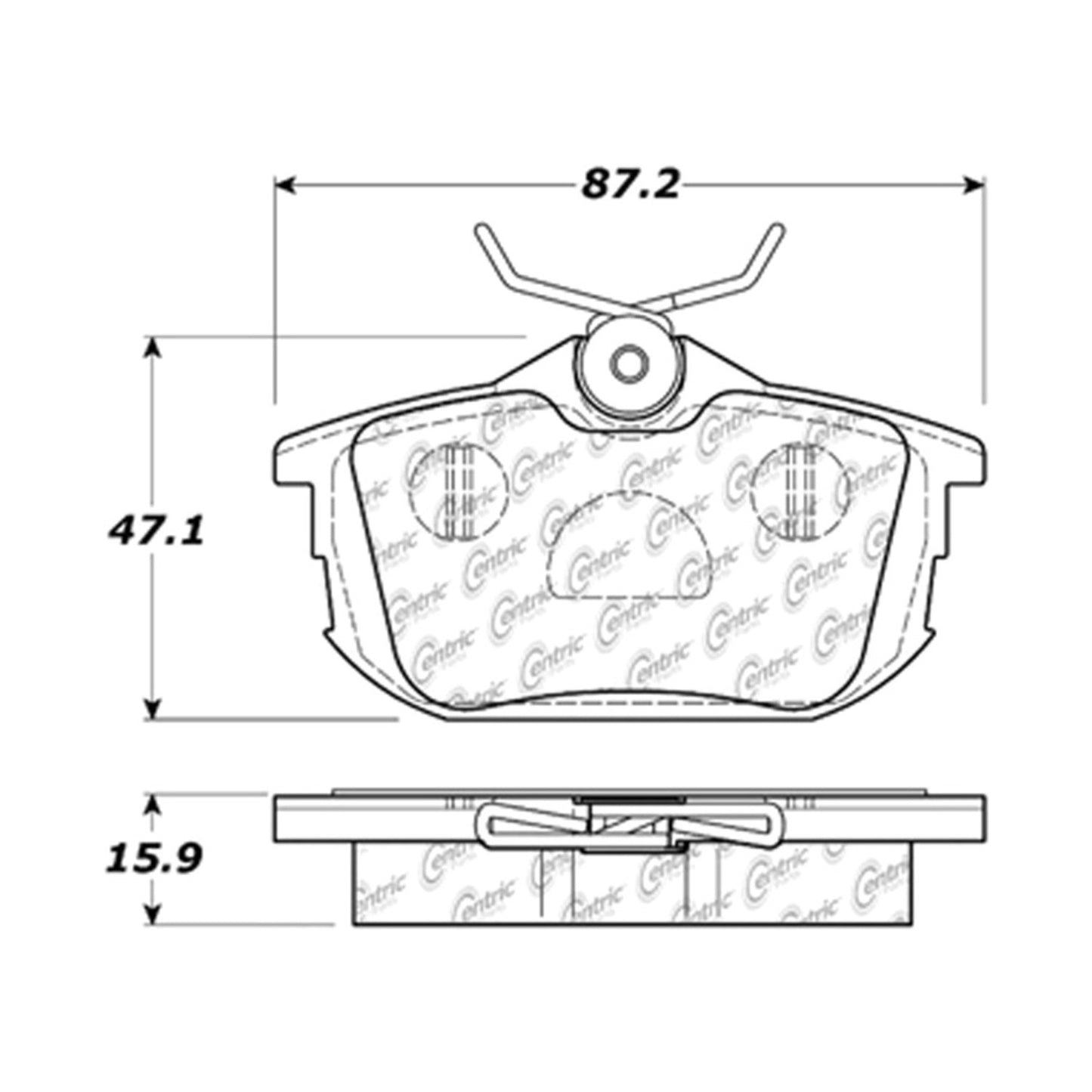Centric Parts Disc Brake Pad Set Ceramic with Shims for Mitsubishi Space Star 2004-2003, Smart Forfour 2007-2005, Volvo S40 2012-1999, V40 2004-1999 103.08380