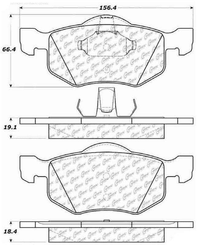 Centric Parts Disc Brake Pad Set C-Tek Ceramic with Shims for 2001-2007 Ford Escape, 2001-2006 Mazda Tribute, 2005-2007 Mercury Mariner 103.08430