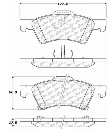 Centric Parts Disc Brake Pad Set Ceramic with Shims for 2001-2007 Chrysler Town & Country Voyager Dodge Caravan Grand Caravan 103.08570