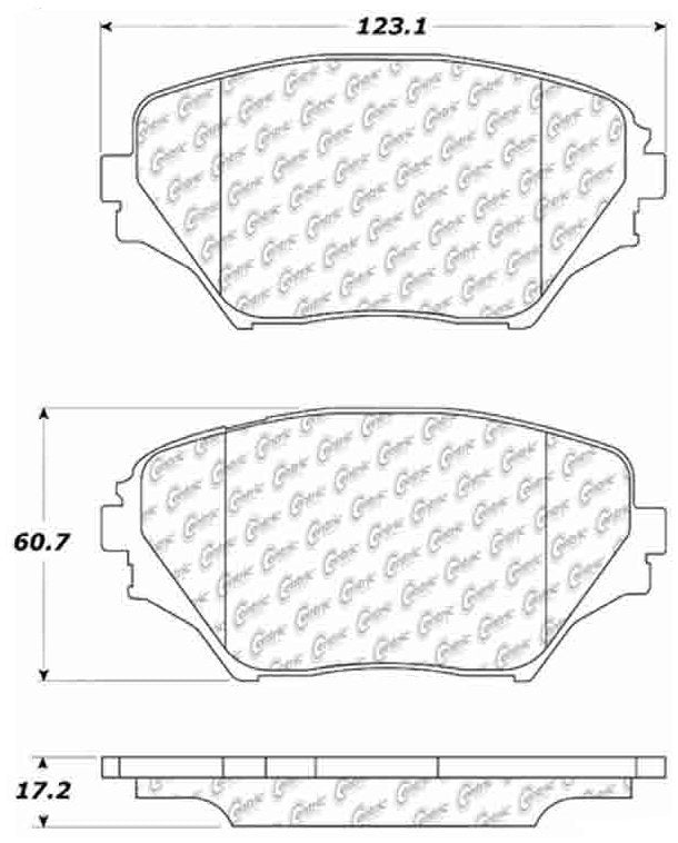 Centric Parts Disc Brake Pad Set C-Tek Ceramic with Shims for 2001-2005 Toyota RAV4 103.08620