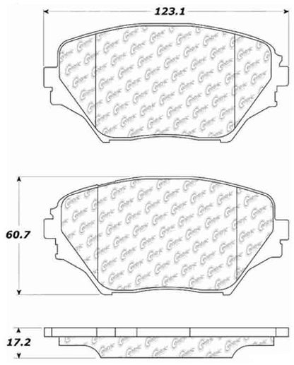 Centric Parts Disc Brake Pad Set C-Tek Ceramic with Shims for 2001-2005 Toyota RAV4 103.08620