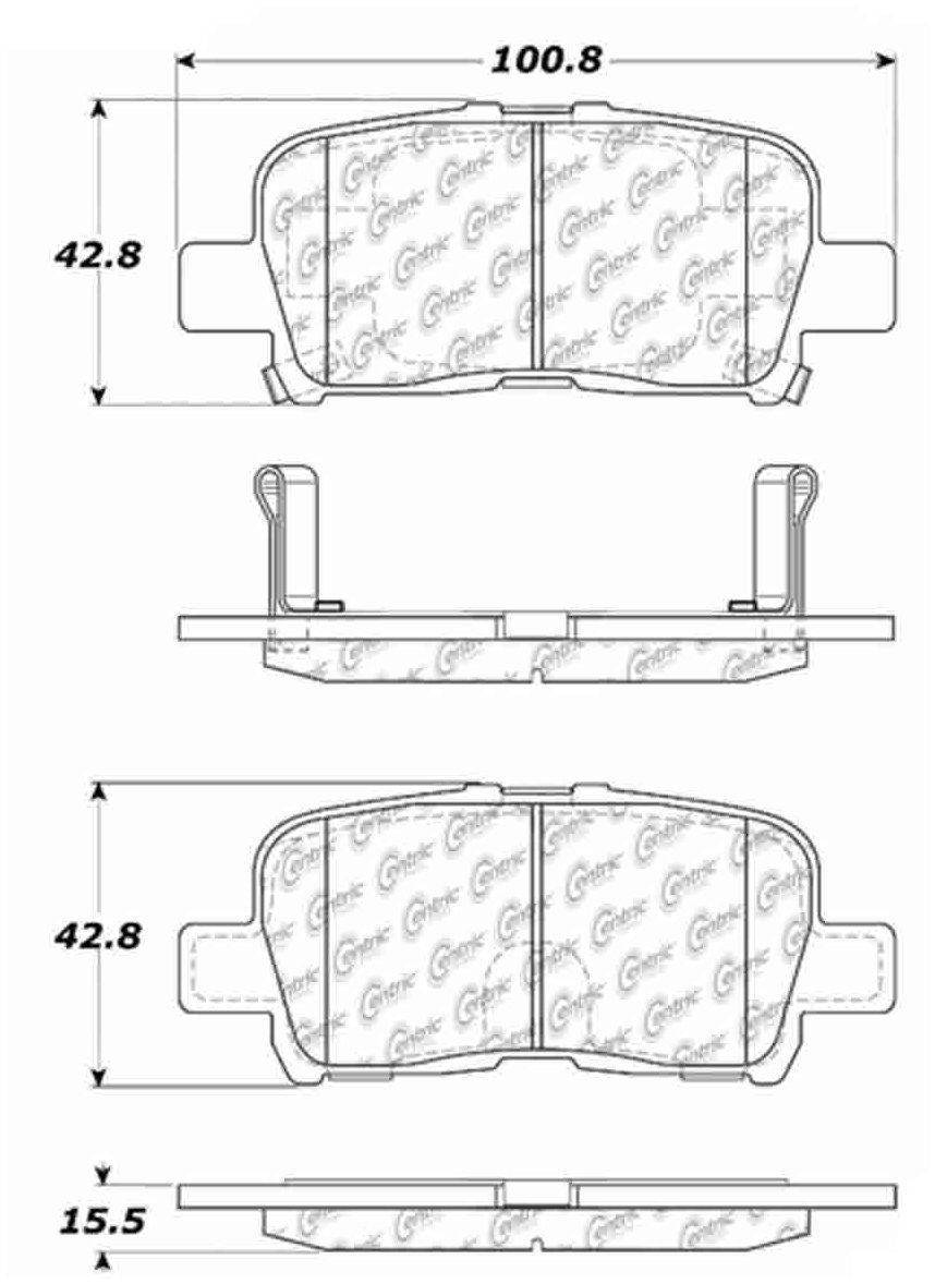 Centric Parts Disc Brake Pad Set C-Tek Ceramic with Shims for 2001-2006 Acura MDX, 2002-2004 Honda Odyssey, 2003-2008 Pilot 103.08650