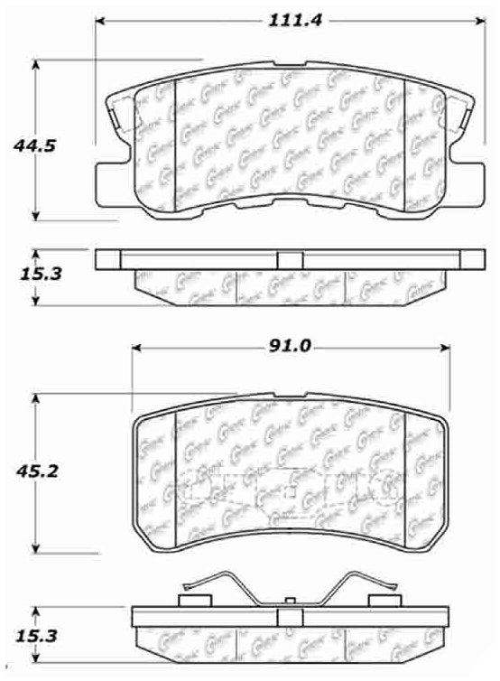 Centric Parts Disc Brake Pad Set C-Tek Ceramic with Shims 103.08680