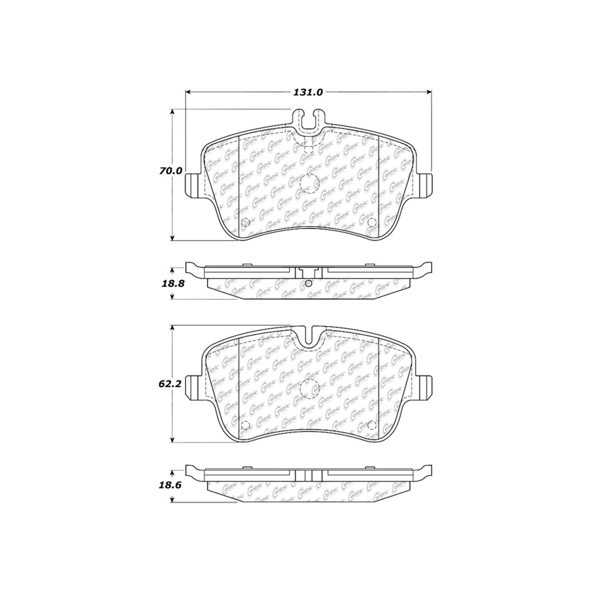 Centric Parts Disc Brake Pad Set Ceramic with Shims for Mercedes-Benz C230 2005-2002 103.08720