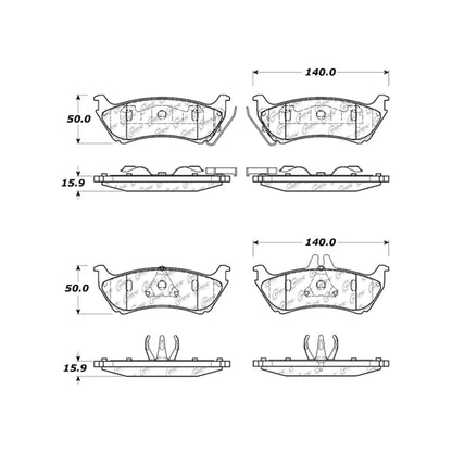 Centric Parts Disc Brake Pad Set Ceramic with Shims for 1998-2005 Mercedes-Benz ML320/ML350/ML430 103.08750