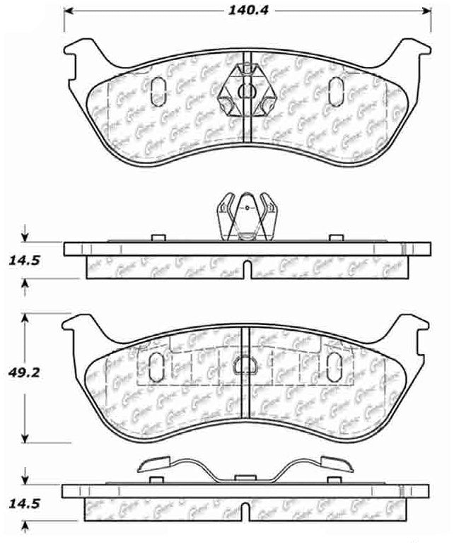 Centric Parts Disc Brake Pad Set C-Tek Ceramic with Shims for 2002-2005 Ford Explorer Mercury Mountaineer 103.08810