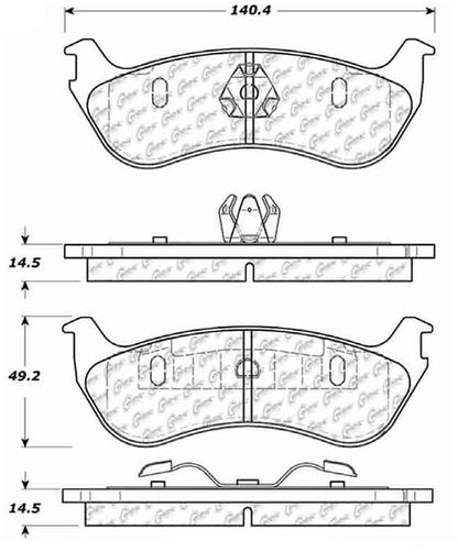 Centric Parts Disc Brake Pad Set C-Tek Ceramic with Shims for 2002-2005 Ford Explorer Mercury Mountaineer 103.08810
